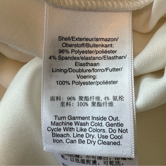 DKNY V-Neck Flutter Sleeve Solid Tie Waist Dress Wedding Summer Ivory Sz 10 - Picture 13 of 13